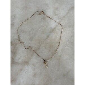 Dainty Gold Key Necklace with Heart